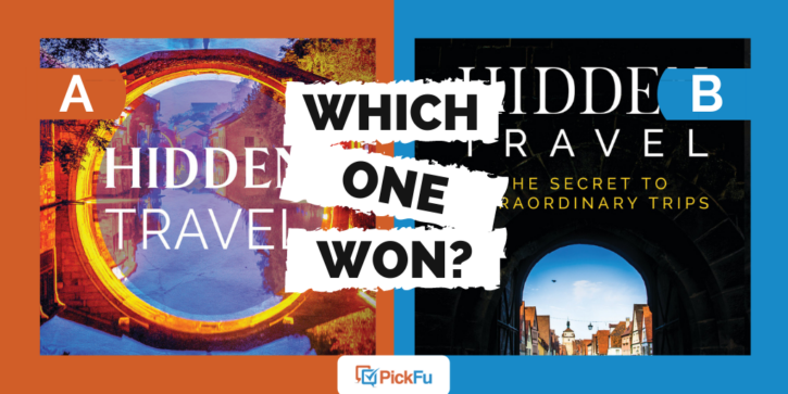 A cover image that says "Which One Won" and has two options, orange "A" and blue "B," with two different cover images inside.