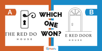 An image that says "Which One Won" that shows two Options of a logo.