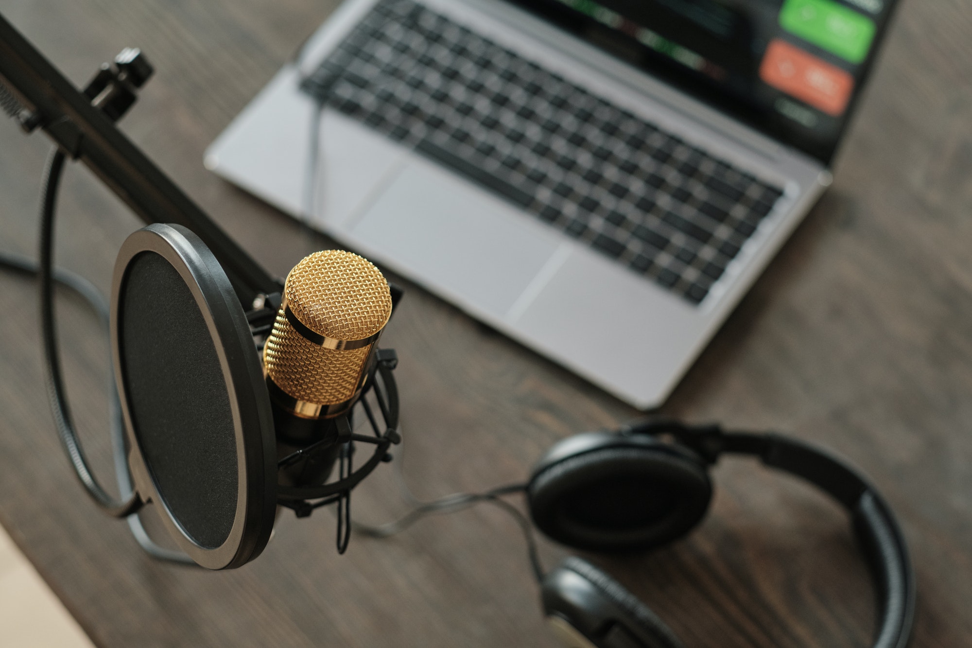 How to sell audiobooks: microphone in recording studio