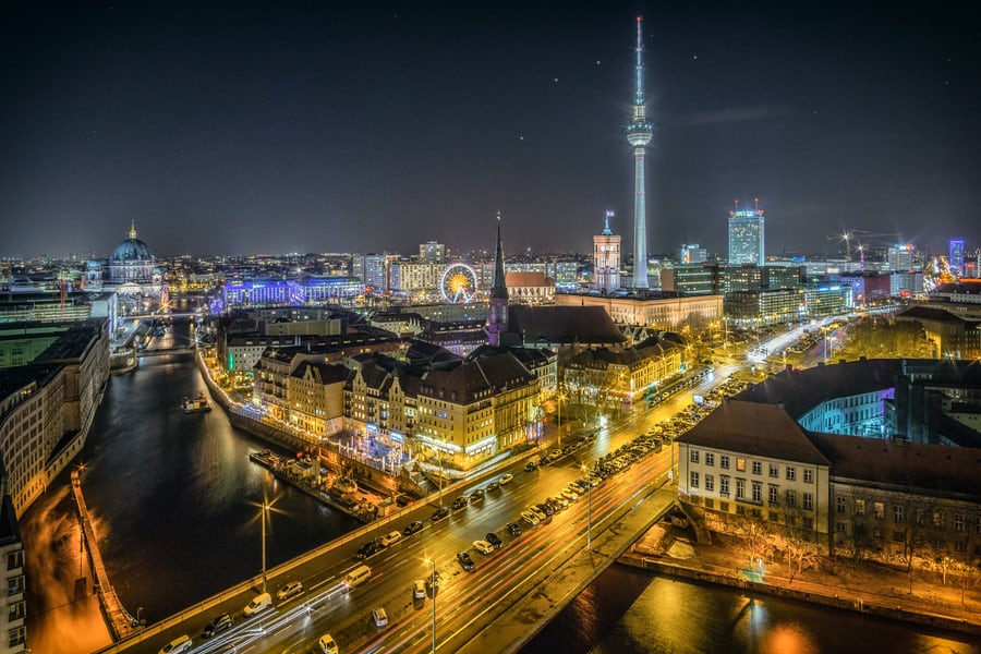 A cityscape featuring Berlin, Germany. 