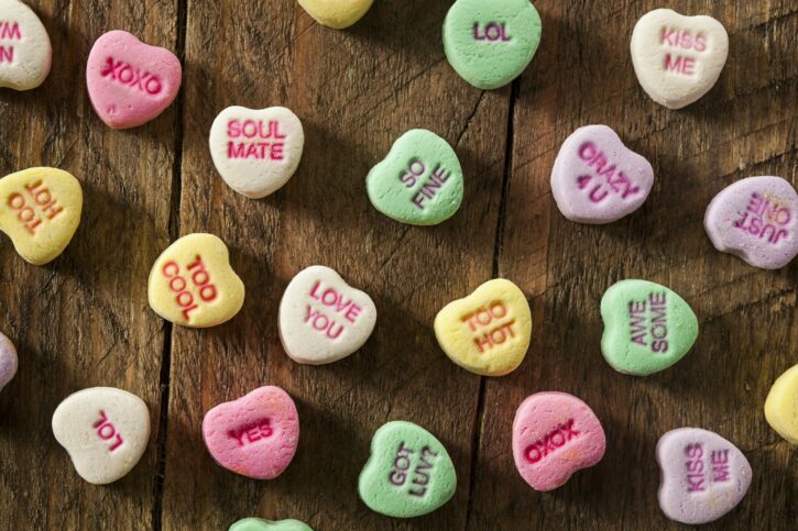 Colorful Candy Conversation Hearts
