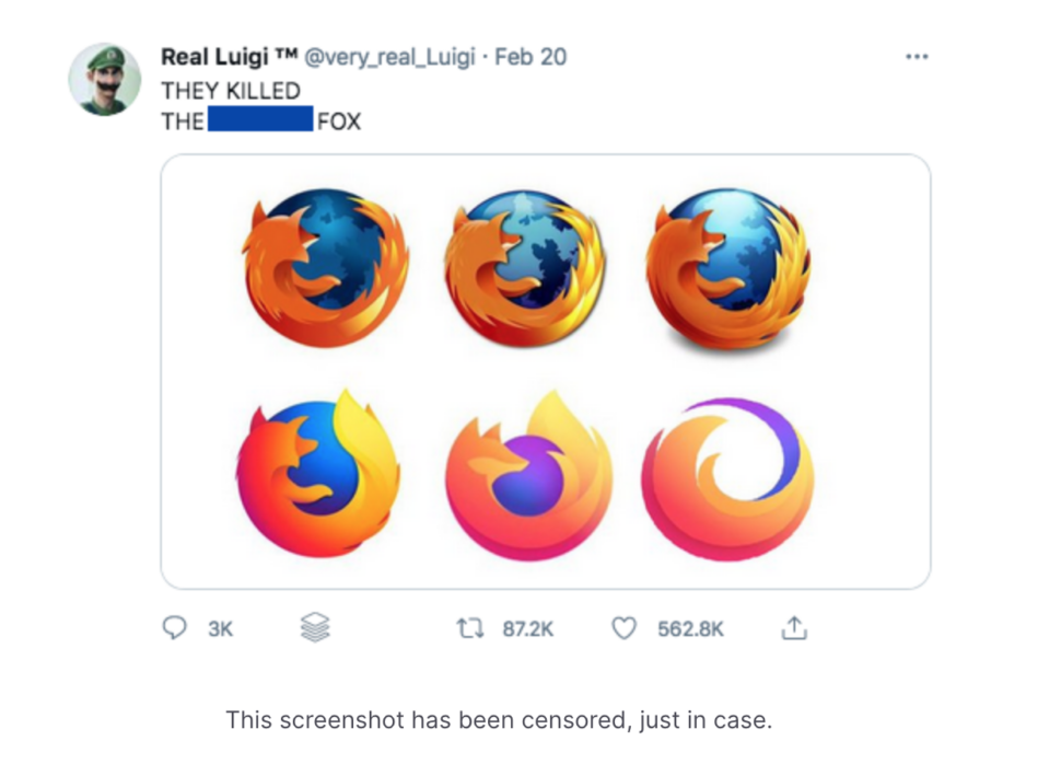 An image showing six versions of the Firefox logo, from detailed to not detailed. 