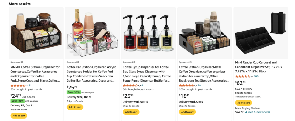 Screenshot-from-amazon.com-of-sponsored-ads-for-a-coffee-organizer